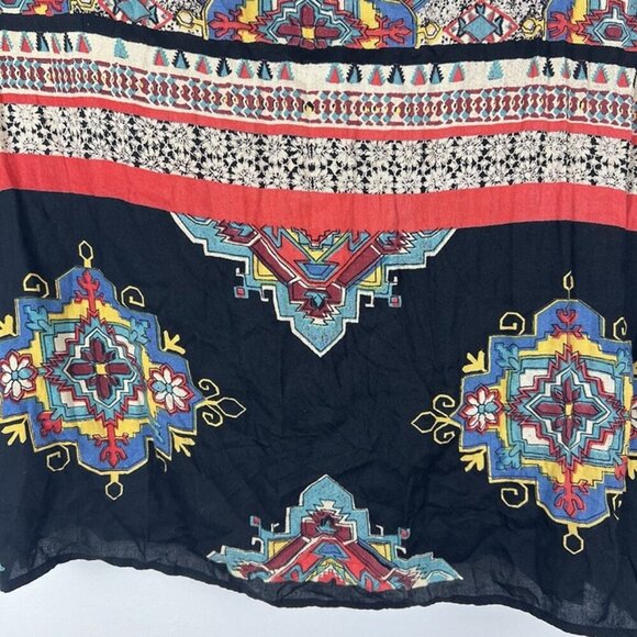 Angie Babydoll Maxi Dress sz S Colorful Y2K Hippie Southwestern Strappy Artsy - Picture 7 of 12